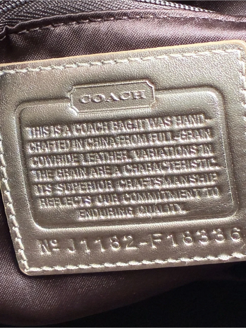 Coach Laura metallic gold leather tote